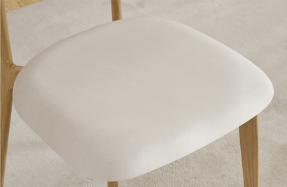 Chaise Linea pieds couleurs hêtre tissu velours