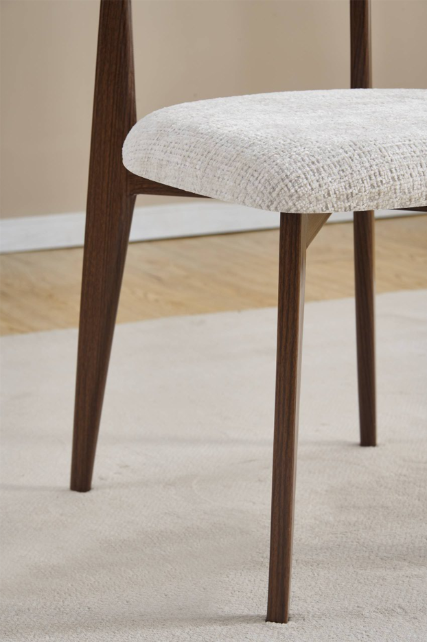 Chaise Linea pieds couleurs noyer tissu Marbella
