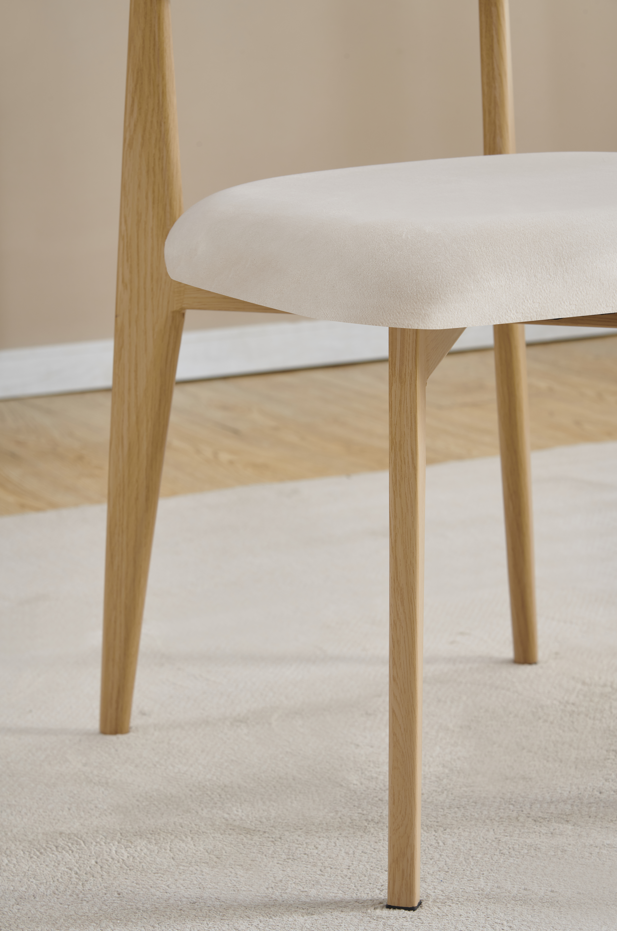 Chaise Linea pieds couleurs hêtre tissu velours