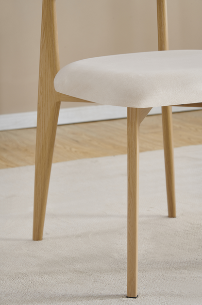 Chaise Linea pieds couleurs hêtre tissu velours