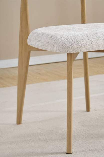 Chaise Linea pieds couleurs hêtre tissu Marbella