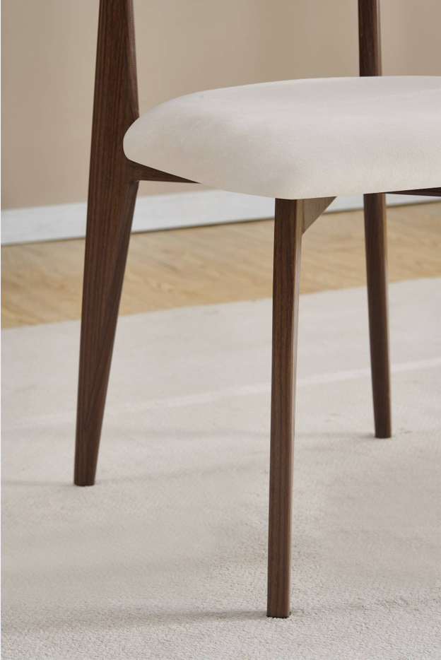 Chaise Linea pieds couleurs noyer tissu velours