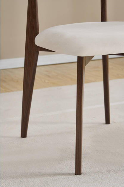 Chaise Linea pieds couleurs noyer tissu velours