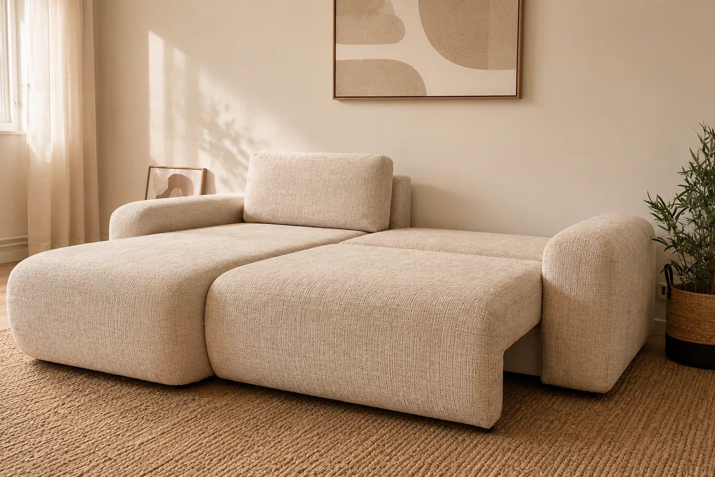 Canapé D'angle Convertible BETIS angle réversible tissu Marbella
