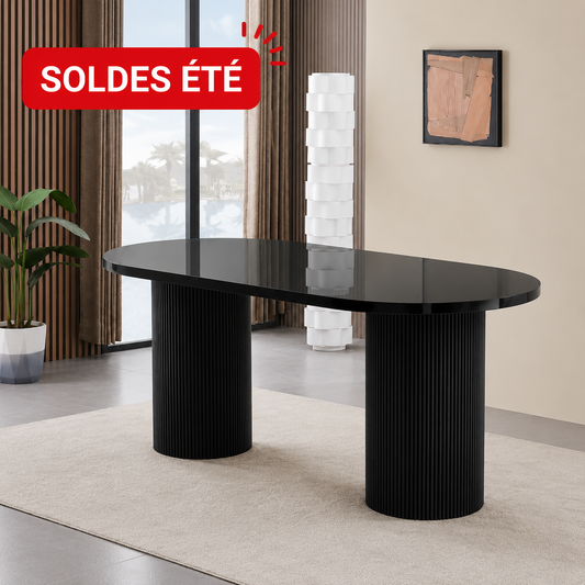 Table de séjour Tino noir brillant