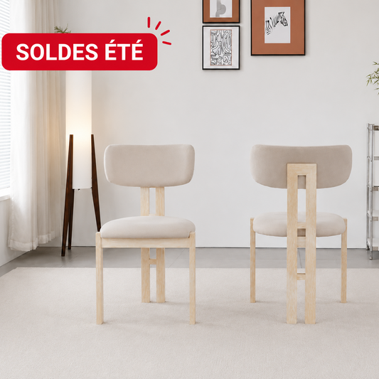 Chaise Paulina pied couleur travertin