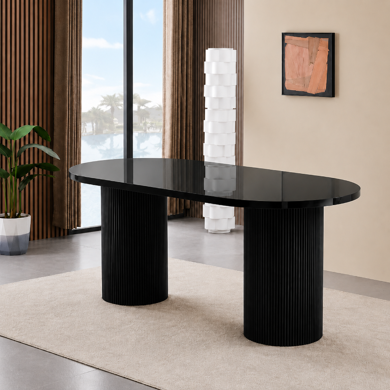Table de séjour Tino noir brillant