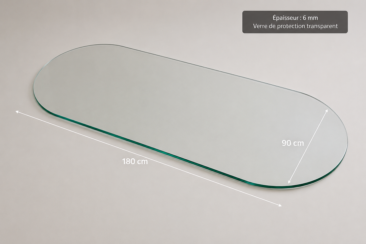 Table de séjour verre de protection table  180/90cm