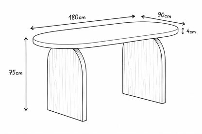 Table de séjour Sophia 180cm couleur noyer - 6 personnes