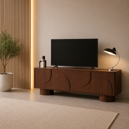 Meuble TV Pera couleur noyer