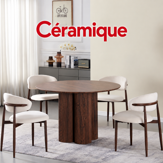 Table de séjour Théa couleur noyer - 4 personnes