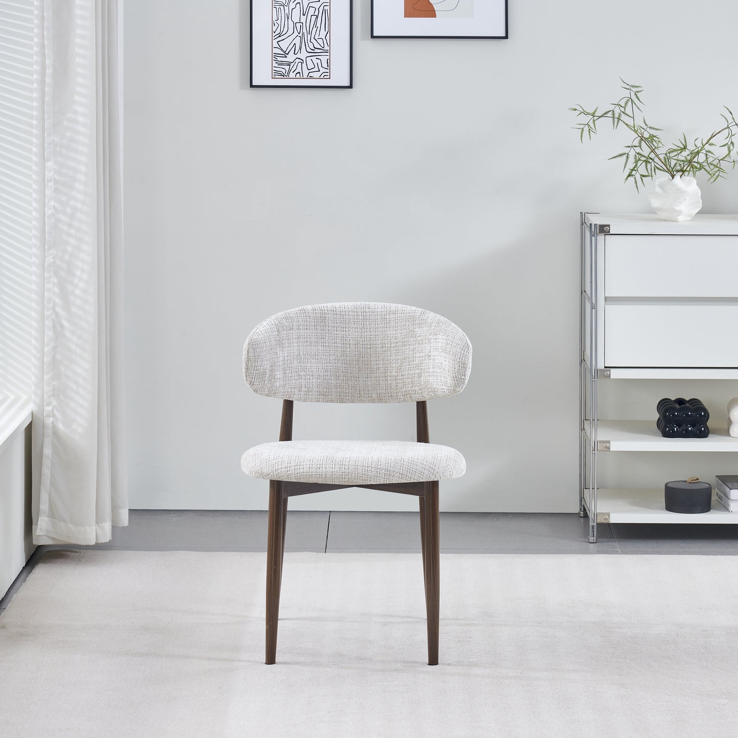 Chaise Boheme pied couleurs noyer tissu marbella
