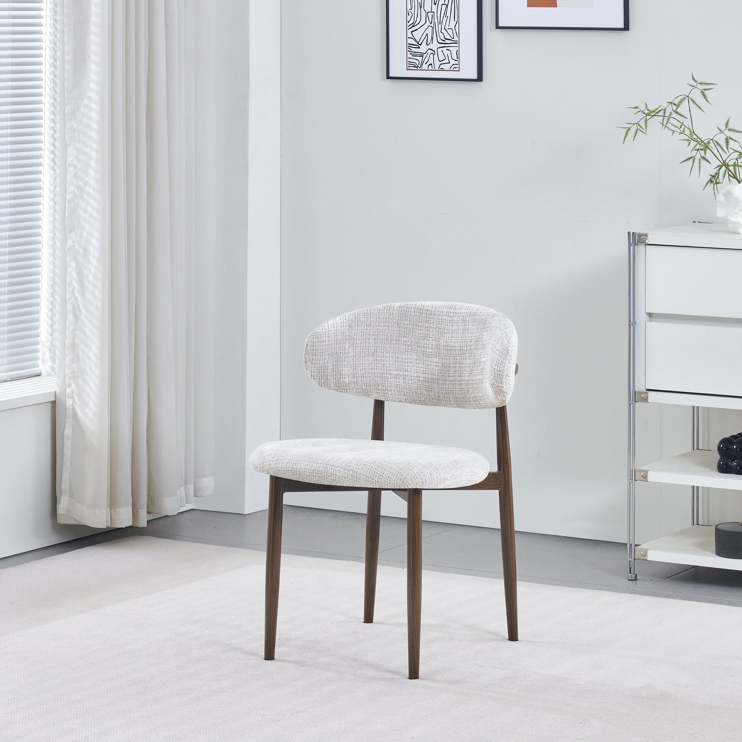 Chaise Boheme pied couleurs noyer tissu marbella