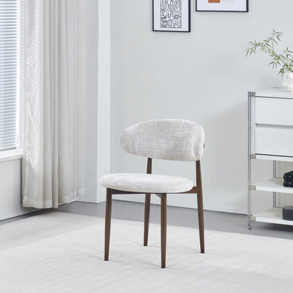 Chaise Boheme pied couleurs noyer tissu marbella