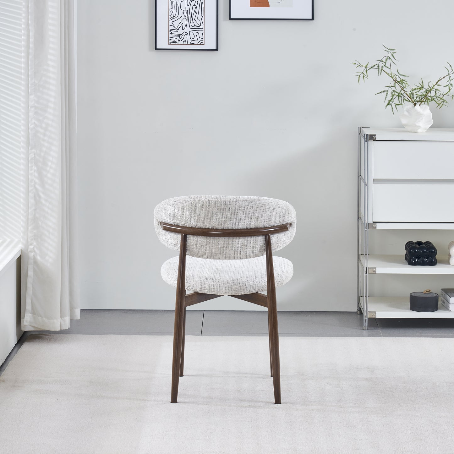 Chaise Boheme pied couleurs noyer tissu marbella