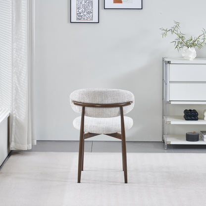 Chaise Boheme pied couleurs noyer tissu marbella