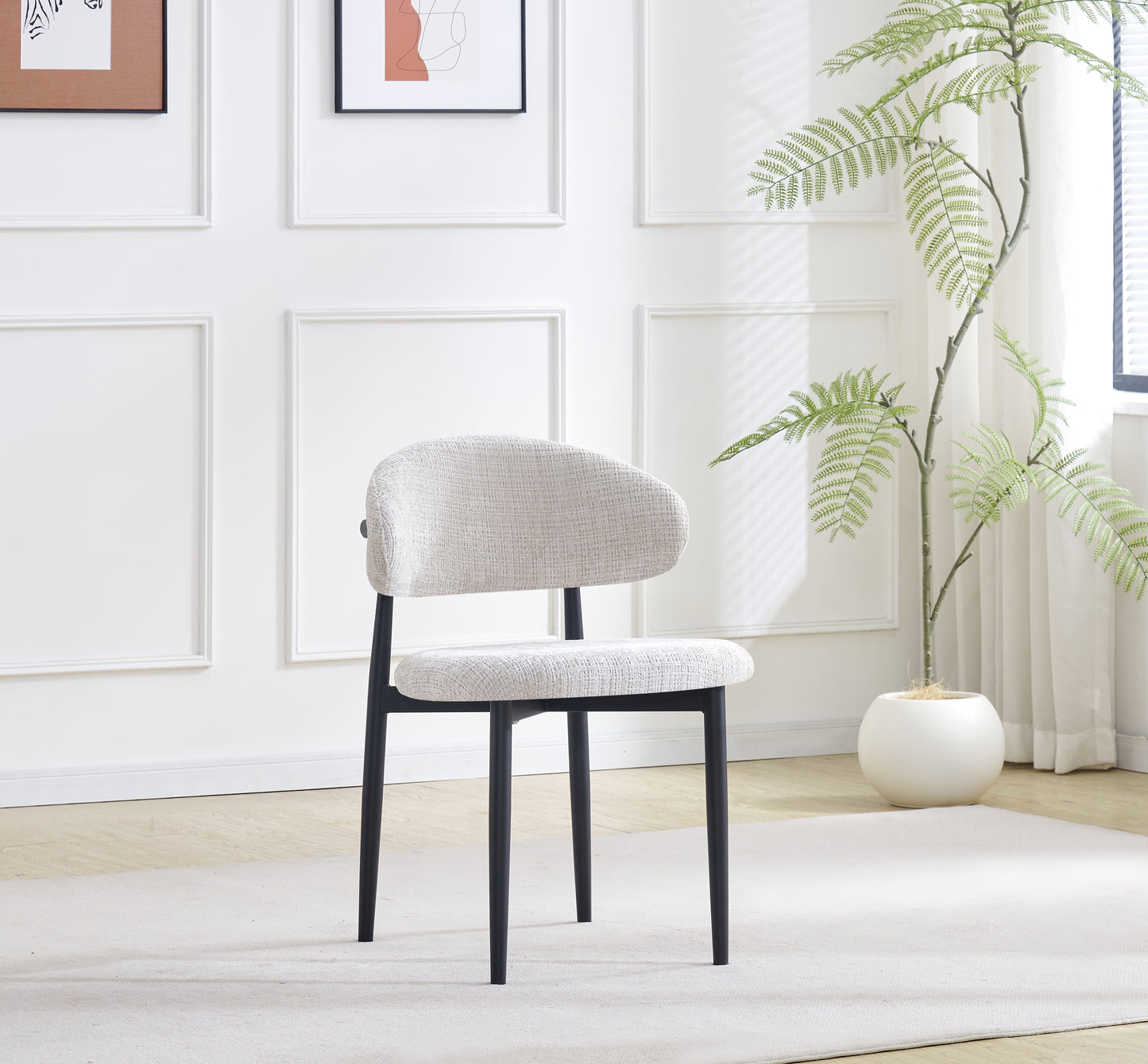 Chaise Boheme couleur noir tissu marbella