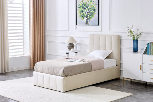 Lit coffre 1 place Lydia beige