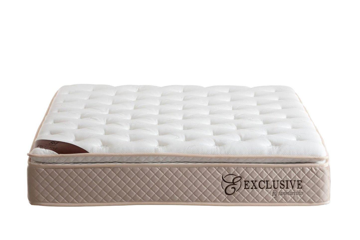 Matelas San Martino Exclusif Ressorts Beige 32cm d'Epaisseur Avec Surmatelas Intégré