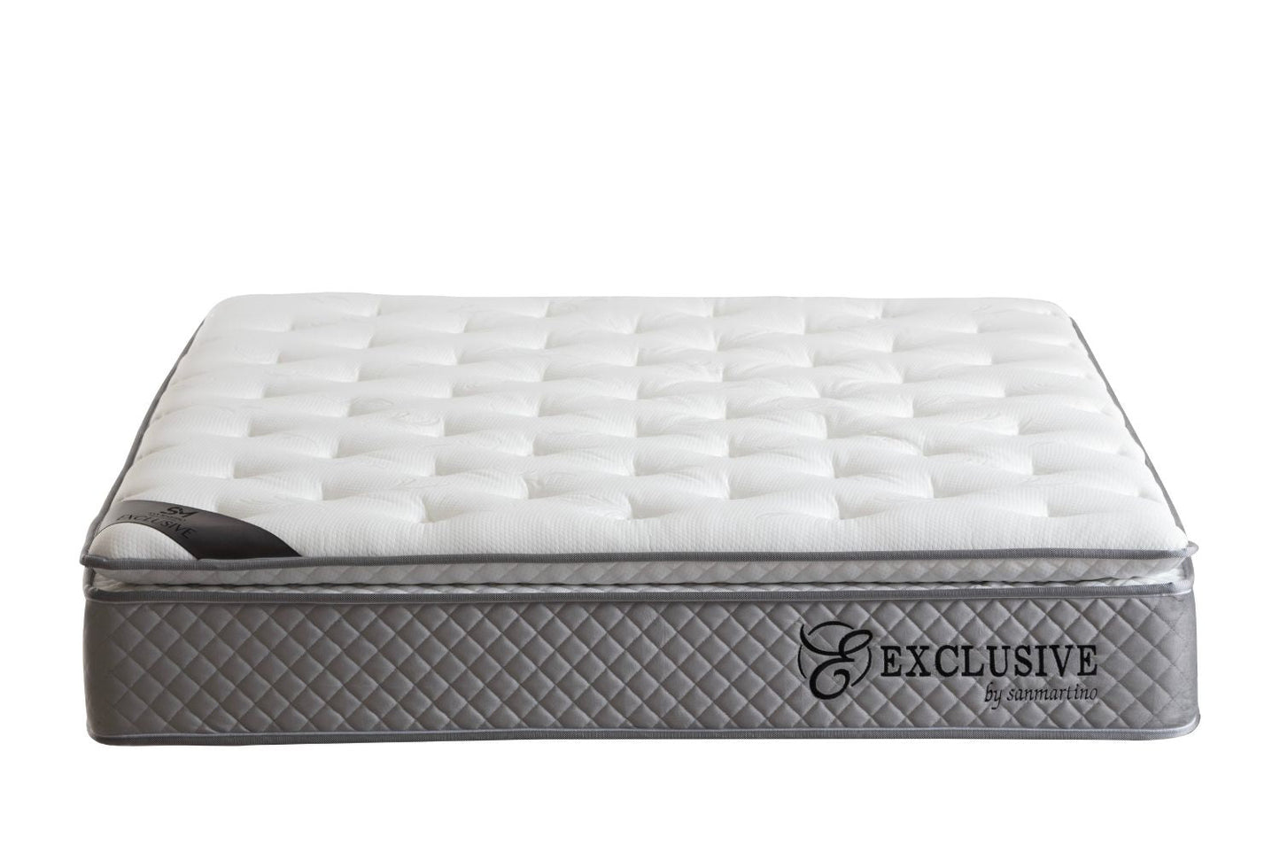 Matelas San Martino Exclusif Ressorts Gris 32cm d'Epaisseur Avec Surmatelas Intégré