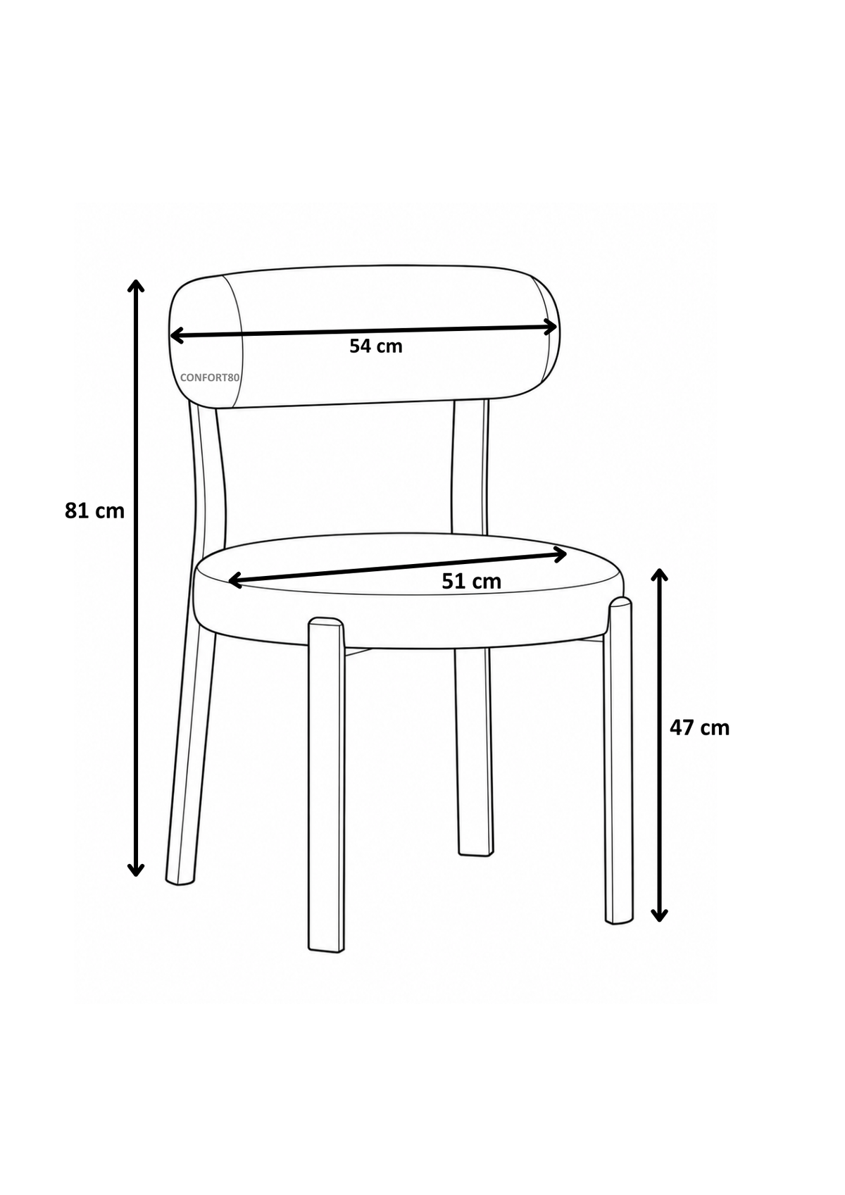 Chaise Naya pied noyer / tissu Marron