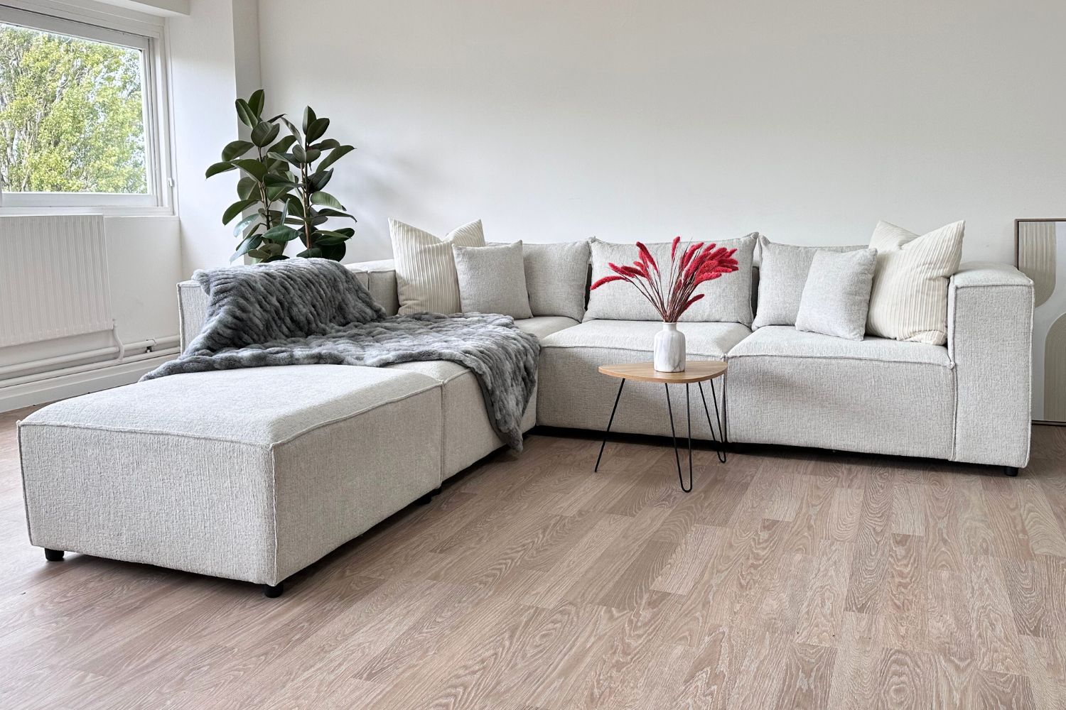 Canapé Modulaire Cloud 4 Places - Combinable, Rangement Intégré, Transformable En Lit - Housse Chenille Douce