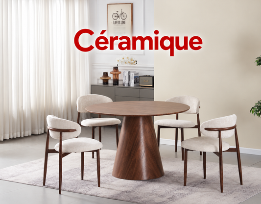Table de séjour Elisa couleur noyer 120cm - 4 personnes