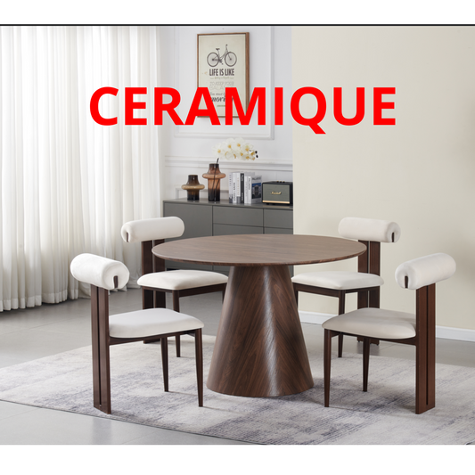 Table de séjour Elisa couleur noyer 120cm - 4 personnes