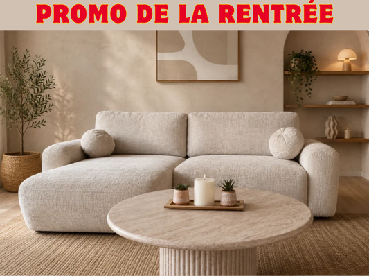 Canapé D'angle Convertible BETIS angle réversible tissu Marbella