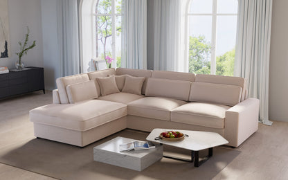 Canapé d'Angle LEXUS Velours Beige