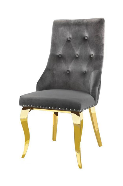 Chaise anneau clouté or