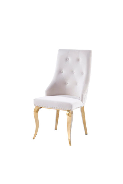 Chaise anneau clouté or