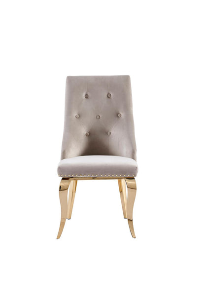 Chaise anneau clouté or