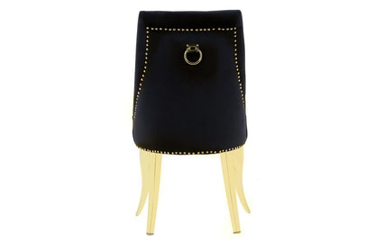 Chaise anneau clouté or
