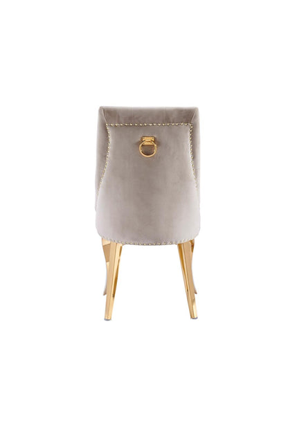 Chaise anneau clouté or
