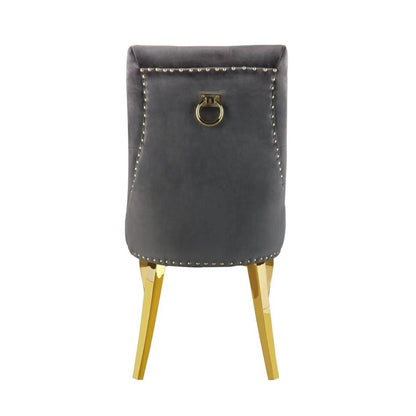 Chaise anneau clouté or