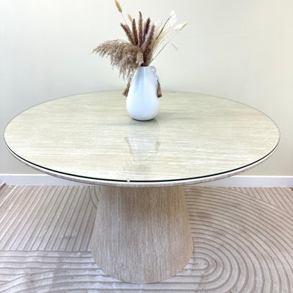 Table de séjour Hana façon travertin