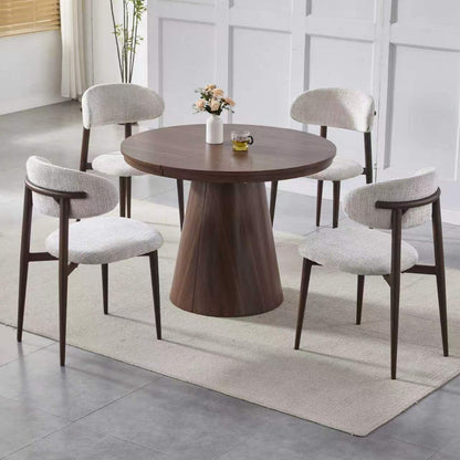 Table de séjour extensible céramique Oriano 100cm couleur noyer