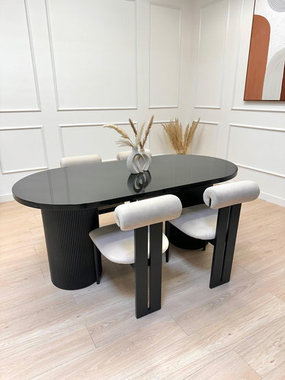 Table de séjour Tino noir brillant